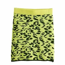 Модные женские BB35-9059, Европейская и американская мода, с животным узором, жаккардовая трикотажная полуюбка