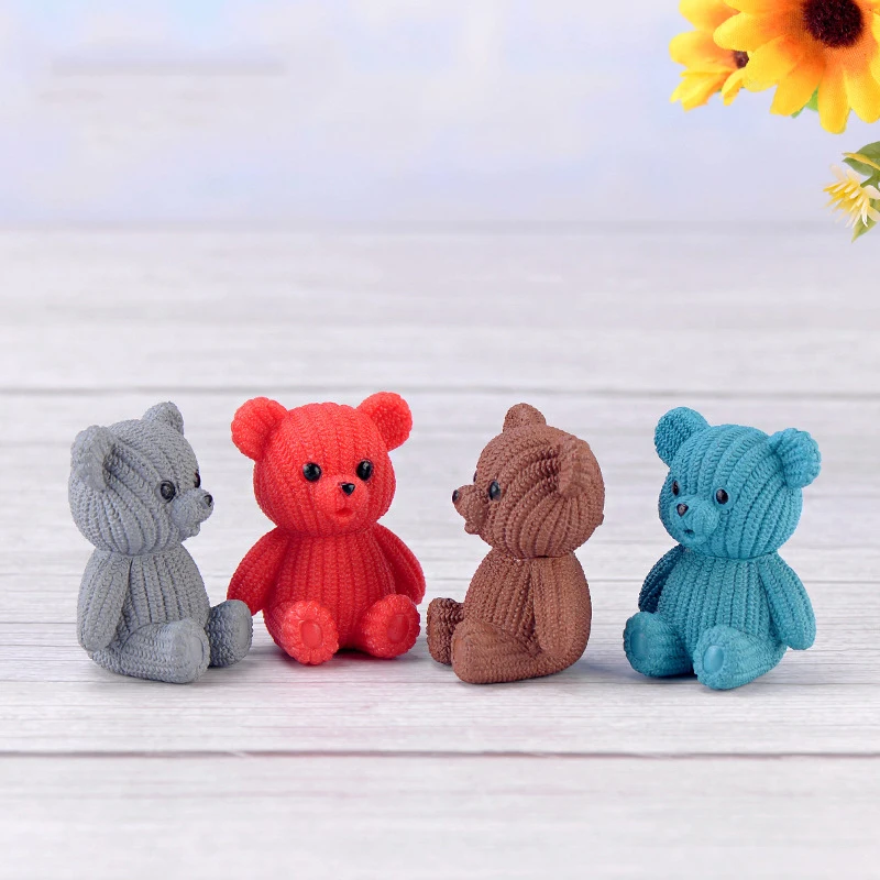 Teddy Bear Miniature Fairy Easter Aanimals Garden Figurines Ornaments Home Decor