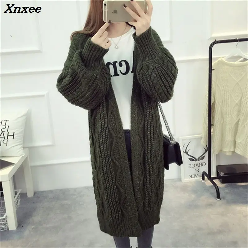 

Women Long Cardigans and Poncho Latern Sleeve Open Stitch Knit Sweater Cardigans V neck One size Cardigan Jacket Coat Xnxee