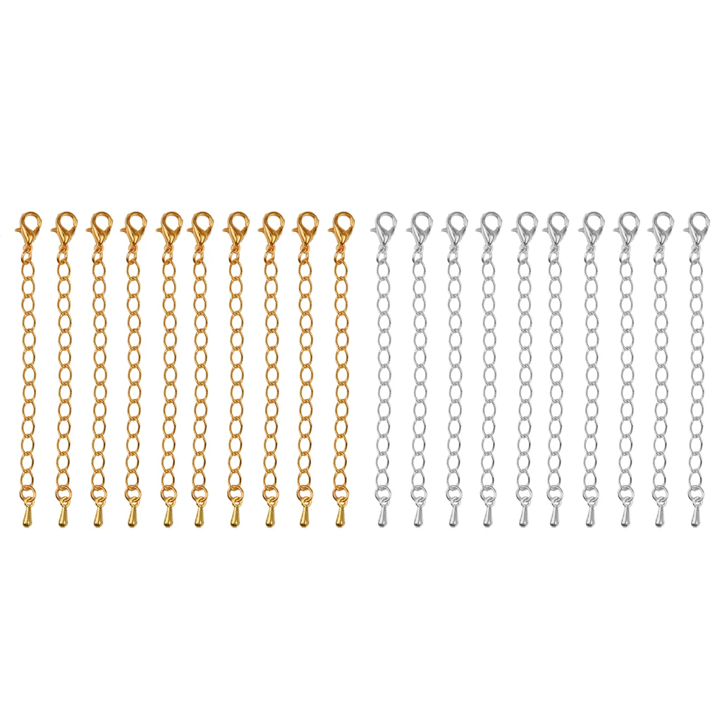 20pcs Bracelet Necklace Chain Extenders Jewelry Findings With Lobster Clasp