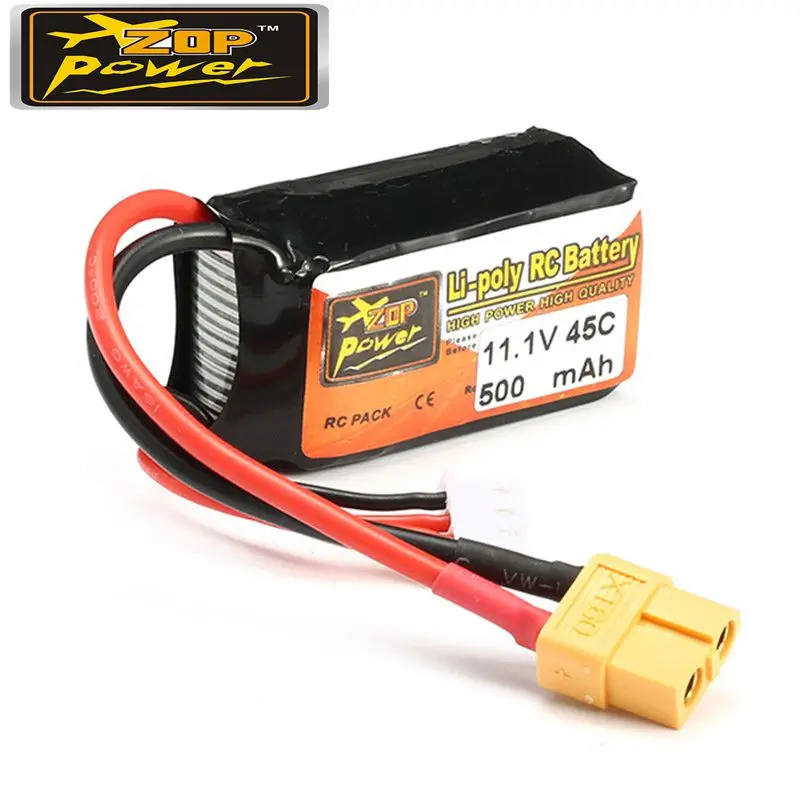 Reachargeable ZOP power 11,1 V 500mAh 45C 3S Lipo батарея XT60 Разъем для RC дронов FPV Квадрокоптер Сделай Сам зарядка запчасти