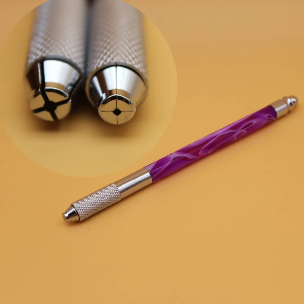 

1Pcs Two Needle used Microblading Pen Purple Eyebrow Manual Tattoo Pen For Permanent Makeup 3D Eyebrow Embroidery