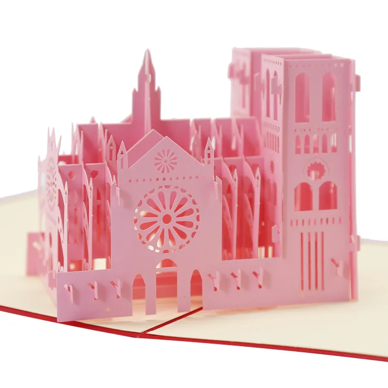 3D всплывающие открытки-приглашения на свадьбу вечерние приглашения детский душ Подарки Свадебные поздравительные открытки юбилейные подарки открытка с единорогом - Цвет: Notre Dame de Paris