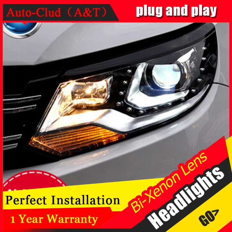 Auto Clud 2013 15 For vw tiguan headlights car styling Q5 bi xenon lens LED DRL14