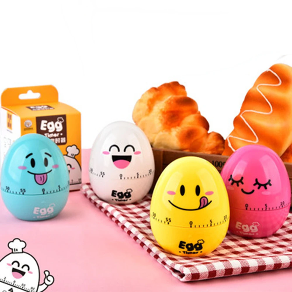 

60min Cartoon Cute Egg Timer Plastic Machine Timer Alarm Clock Kitchen Timer Stopwatch Emporizador Kitchen Tools for Home