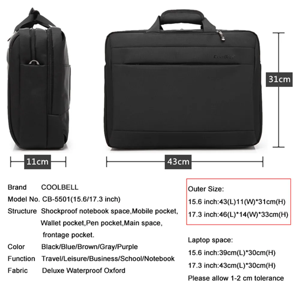 COOLBELL15.6/17,3 дюймов рюкзак многофункциональный портативный рюкзак сумка для ноутбука нейлоновая водонепроницаемая сумка Открытый бизнес-рюкзак