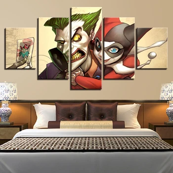

Artwork Canvas Painting HD Prints Home Decoration 5 Pieces Kids Room Wall Art Modular Clown Animation Pictures Classic Poster