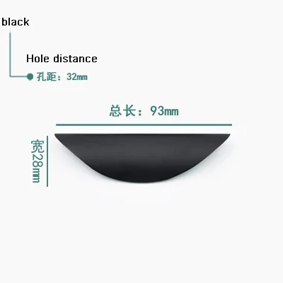 Современный минималистичный мебель ручки Ящики Шкаф ручки для кухни вытяжной ИНТЕРЬЕР Черная дверная фурнитура - Цвет: 93mm length