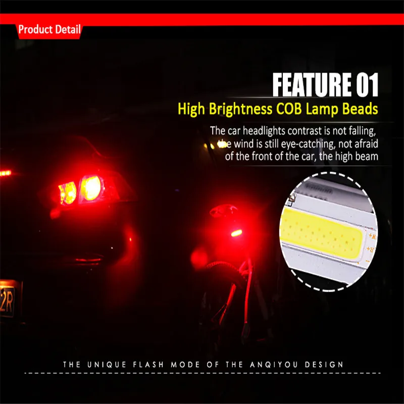 LED Car door projector lights Motorcycle Bike USB Charging Waterproof Safety Taillight Night Riding Day Wolf Star Warning Lights