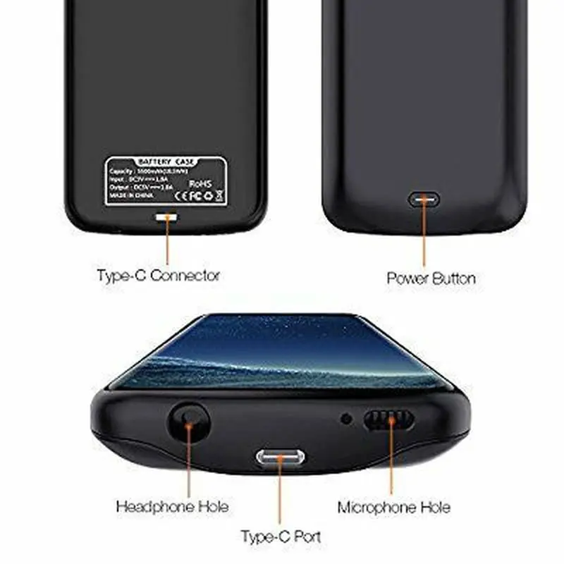 NENG 5500 мАч S8 S9 Note 8 Note9 чехол для батареи Samsung Galaxy Plus перезаряжаемый внешний