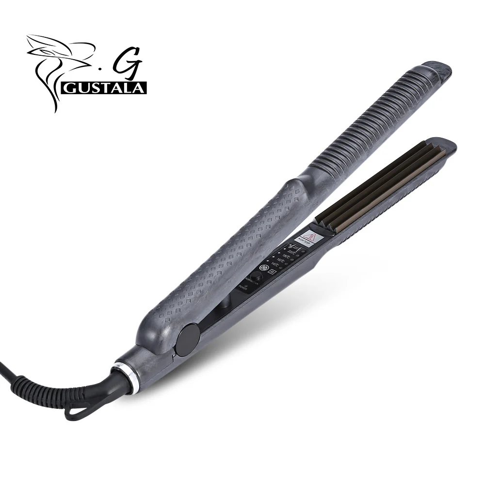

Gustala Pro Electronic Hair Curling Irons Curler Straighteners Temperature Control Titanium Corrugated Crimper Waves Iron Tools