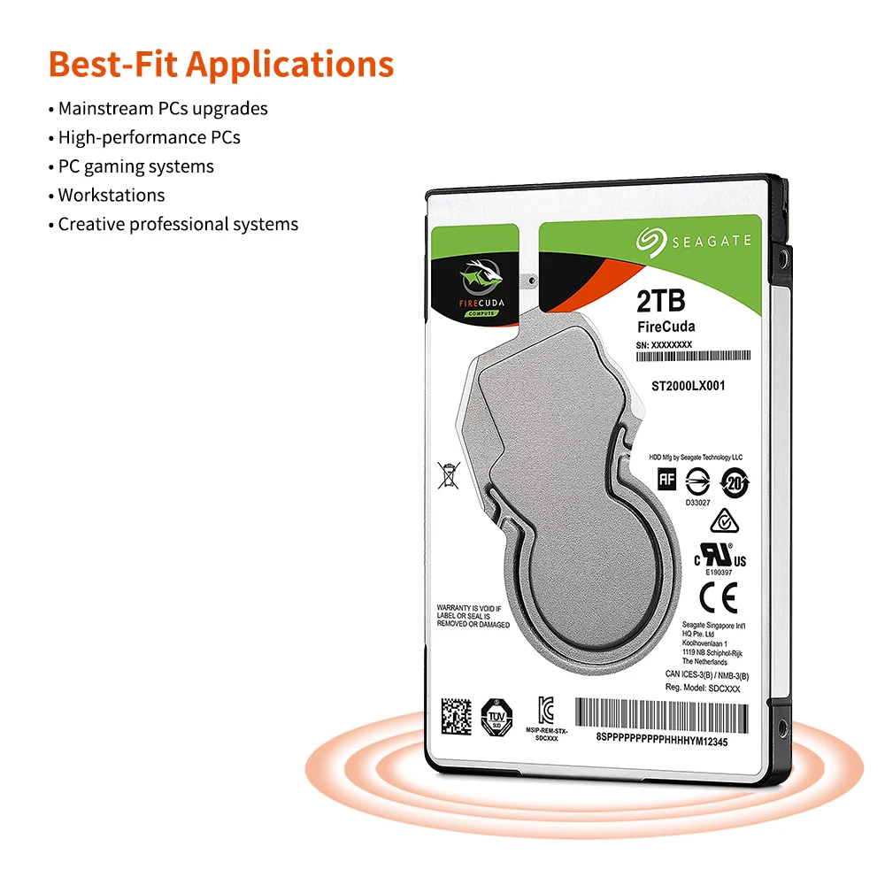 

Seagate 2TB Laptop SSHD Hybrid Internal Hard Disk Drive 2.5" 7mm 5400RPM SATA 6Gb/s 128MB Cache Game hard disk ST2000LX001