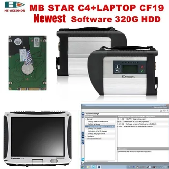 

MB STAR C4 for Benz obd Scanner SD Connector C4 and Military notebook cf19 with support SCN coding Software car diagnostic tools