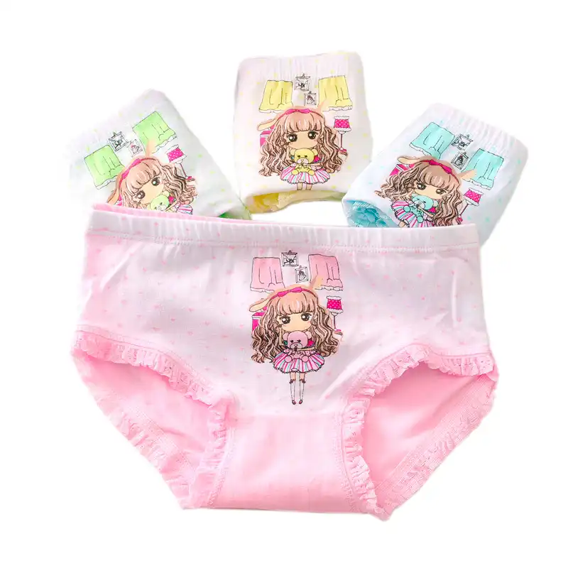 6pcs//pack Baby Girl Underwear Cotton Panties Kids Short Briefs Underpants Soft