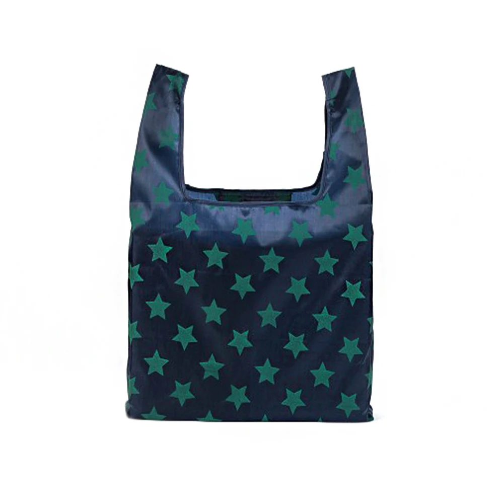 Горячая Распродажа, Складная зеленая хозяйственная сумка с принтом, складная сумка-тоут, удобная вместительная сумка для хранения - Цвет: dark blue