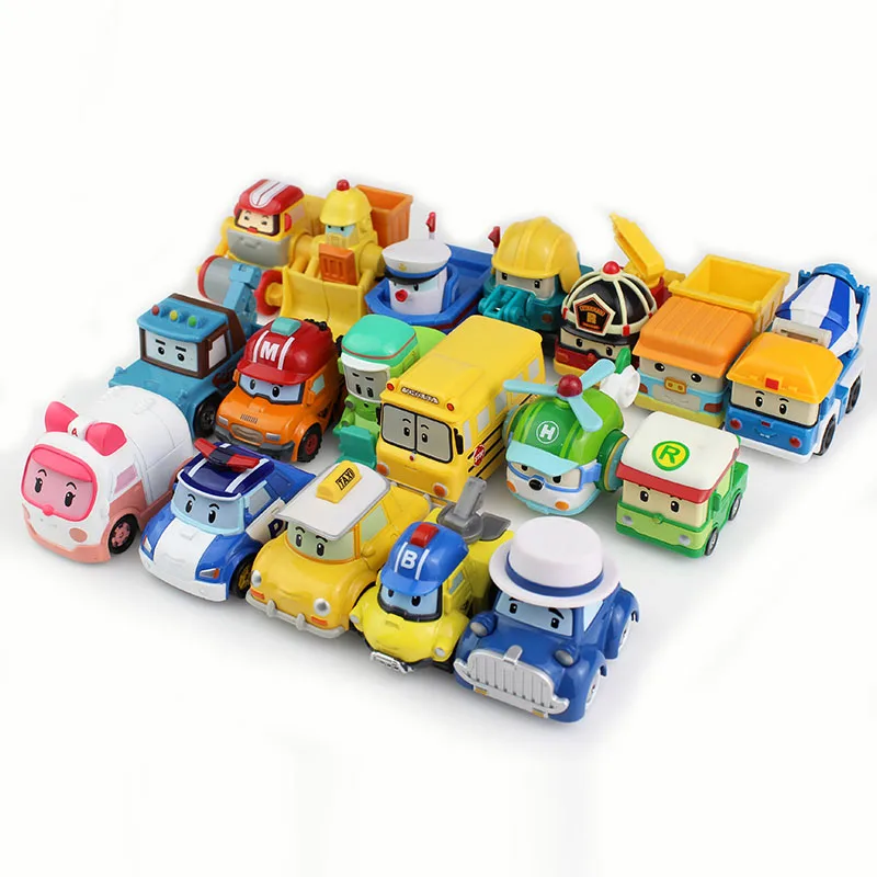 8Stk Q Version Car Robocar Poli Roboter Auto Kinder Spielzeug Südkorea Gift 