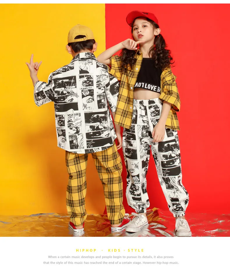 Girls children's clothes Set 4 6 8 10 12 14 16 Years clothes hip hop tshirt kids dance costume kids jazz boy's tracksuit 140 160 170 (1)