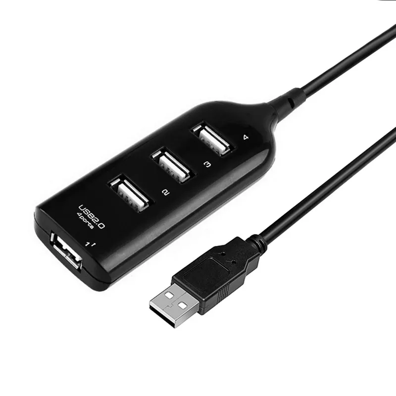 4 порта USB 2,0 сплиттер кабель высокоскоростной usb-концентратор usb-удлинитель USB разветвитель адаптер для компьютера Настольный Ноутбук