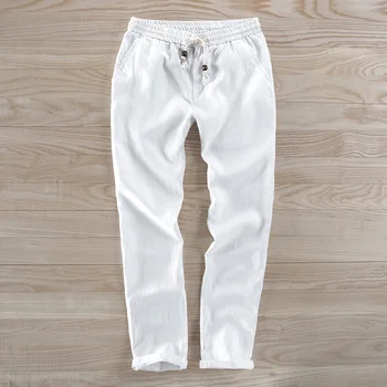 

2019 men flax leisure trousers with comfortable breathable trousers in summer