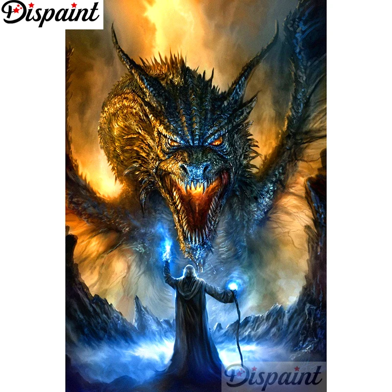 

Dispaint Full Square/Round Drill 5D DIY Diamond Painting "Cartoon dragon" 3D Embroidery Cross Stitch Home Decor Gift A12597