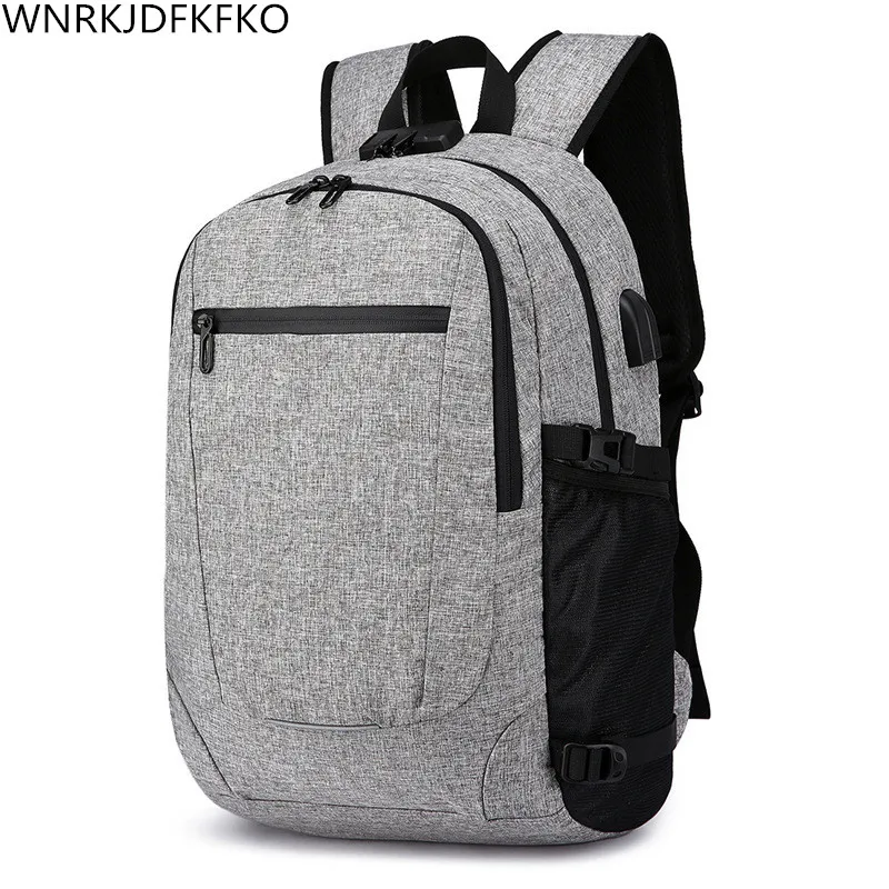 

2018 New USB Men's Backpack 15.6-inch Notebook Backpack College Students Urban Backpack Multi-Function School Backpack