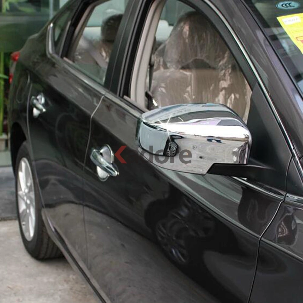 Для Nissan Versa Sedan 2012- хромированная крышка зеркала боковой двери отделка зеркала заднего вида крышки Авто внешние аксессуары