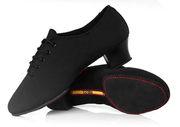 Профессиональные мужские латинские танцевальные туфли кожа холст сплит подошва Бальные обувь для спортивных танцев на высоком каблуке