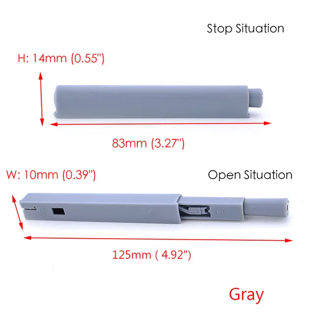 4 шт./лот нажимной Системы Буфер Заслонки для дверцы шкафа Поворотная шкафная защtлка с магнитом для домашняя фурнитура для кухонной мебели - Цвет: XG-05A Gray