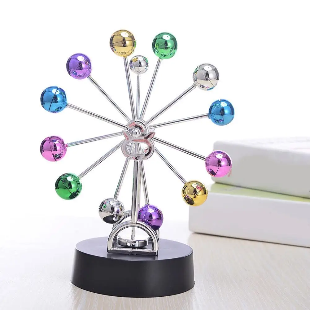 

Magnetic Perpetual Motion Ferris Wheel Home Office Desk Decoration Electric DIY Spinning Colorful Balls Children Kid Gifts Toys