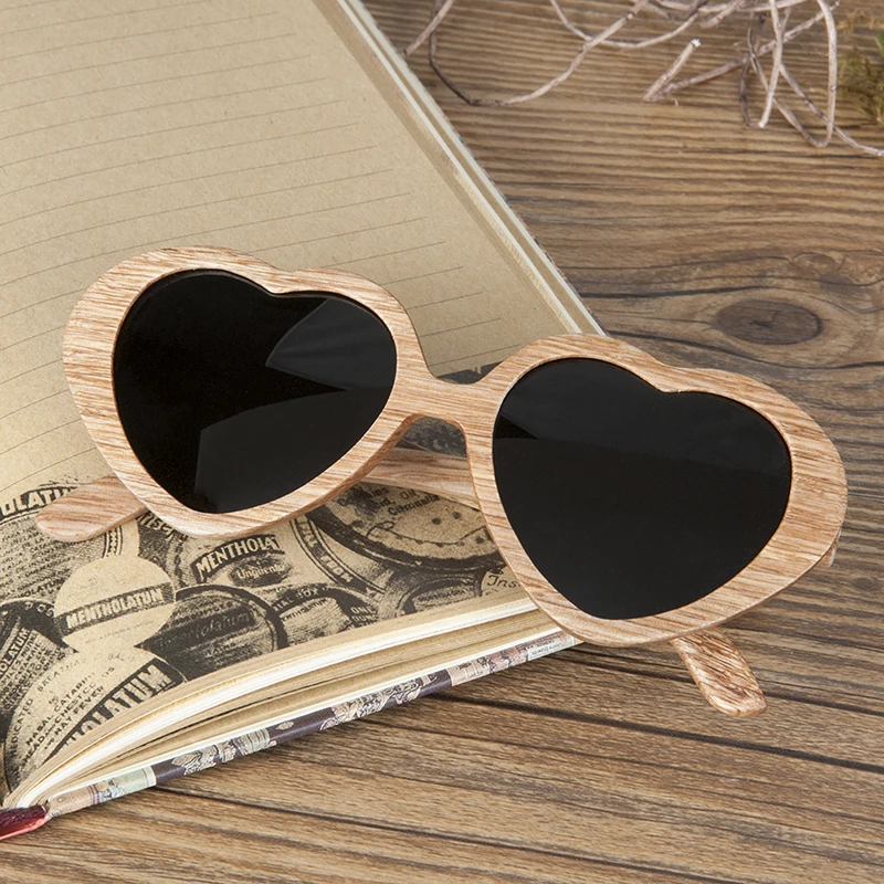 

BOBO BIRD Top Brand Polarized Pear Wood Sunglasses Women Heart-shaped Sun glasses Men as Gift Vingtage Dropshipping C-AG024a