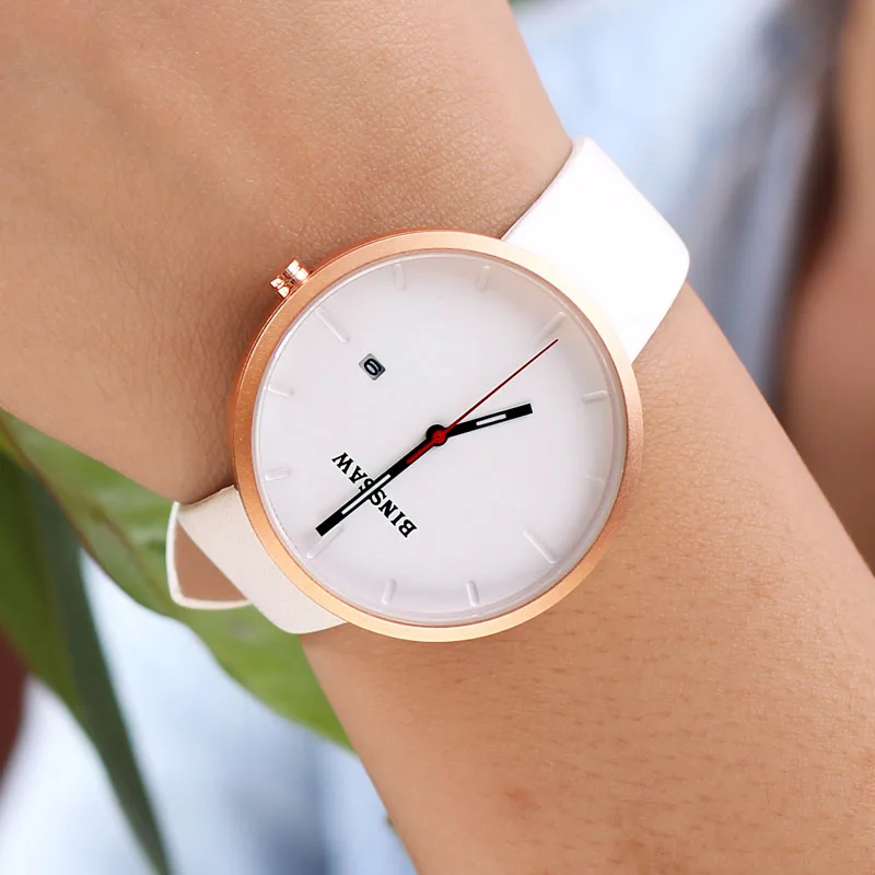 BINSSAWwomanquartzgenuineleatherfashiondesignluxuryluxuryChinesebrandstainlesssteelluminouscalendarfashionwatch