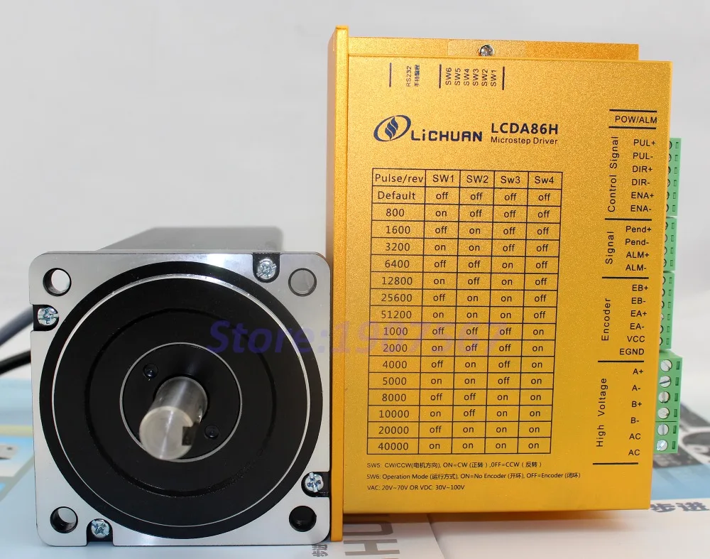 Lichuan Nema34 12N. m серводвигатель с замкнутым контуром LC86H2160 L-156mm LCDA86H Замена 2HSS86H Гибридный ступенчатый серводвигатель CNC контроллер