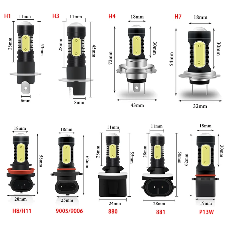 RXZ H16 5202 светодиодный H1 H3 светодиодный H4 светодиодный H7 H8 H11 9005 9006 880 881 P13W HB3 HB4 7,5 W COB светодиодный Автомобильная Противо-Туманная светодиодные лампы автомобиль супер белый