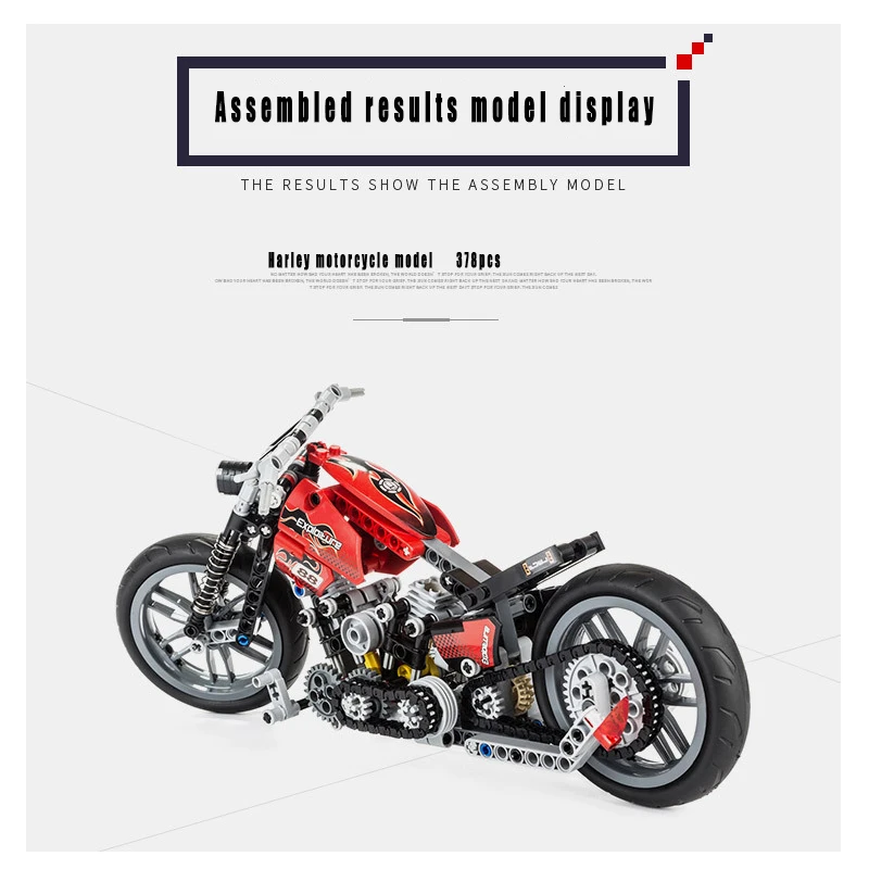 

3354 Harley Motorcycle Model Technology Machinery Assembling Building Blocks Children's Toys AassemblingCombination Bloc