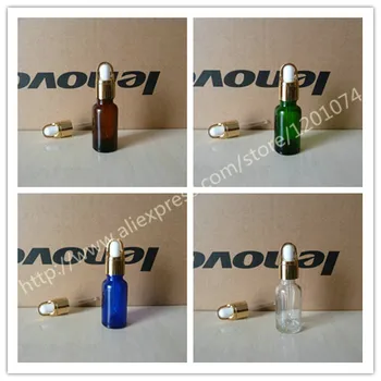 

20ml brown/clear/blue/green frosted Glass Essential Oil Bottle With aluminum shiny silver basket ring+white/black cap.Oil vial