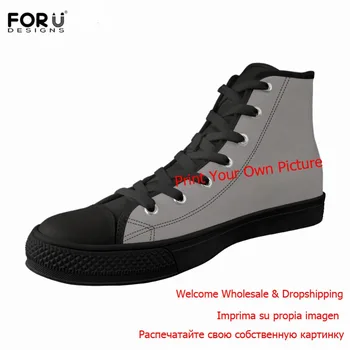 

FORUDESIGNS Boys Casual High-Top Canvas Shoes Lesuire Men Cool Brand Design Creative Printing Corfortable Flats Shoes Sneakers