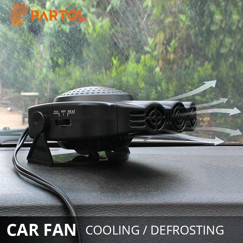 12V 150W Portable Car Heating Cooling Fan Heater Window Demister Defroster Black