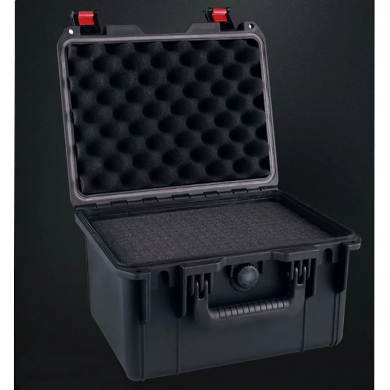 1" Защитный пластиковый влагостойкий противоударный водонепроницаемый ящик для инструментов чехол для оборудования 34x28x22 см - Цвет: Темно-серый