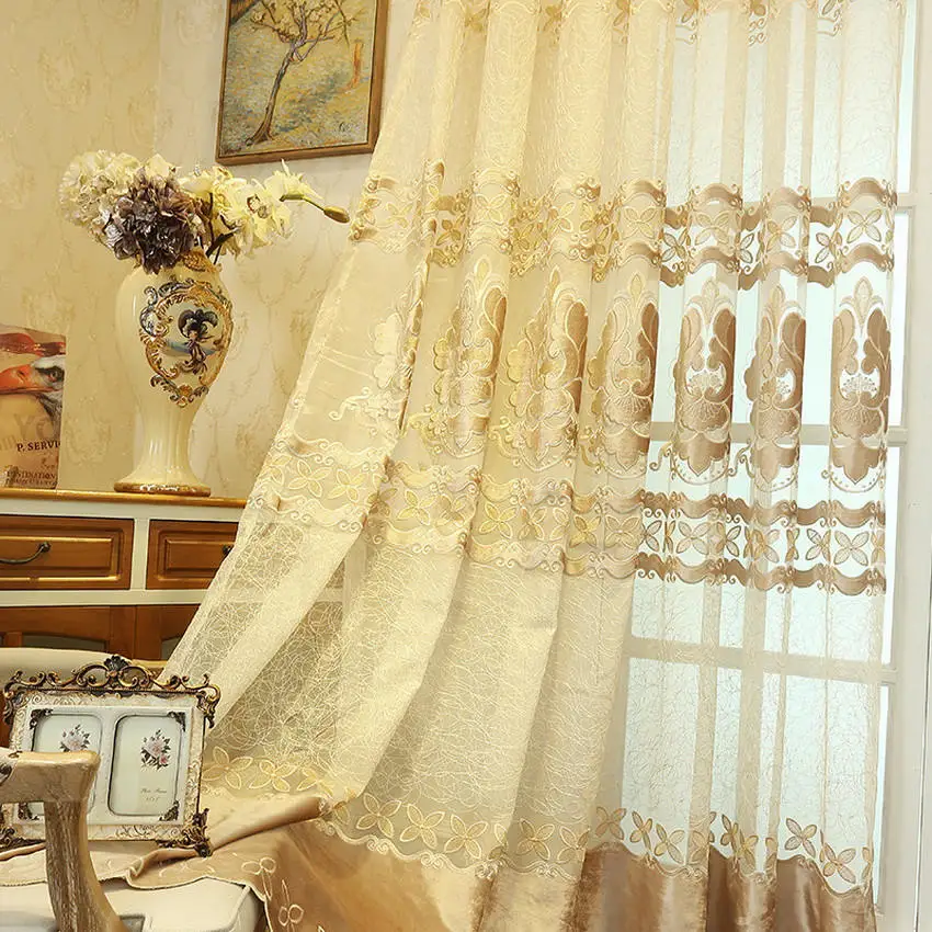 Европейский роскошный Птичье гнездо вышитая вуаль занавеска ткань для гостиной прозрачная ткань окна спальни Cortinas M084#30 - Цвет: Tulle 01