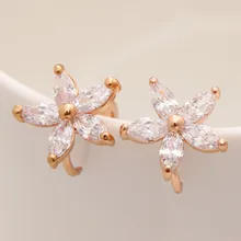 Новое поступление, Роскошная золотая серьга-гвоздик с покрытием, Дамская мода, блестящие хрустальные циркониевые серьги для женщин, свадебные аксессуары