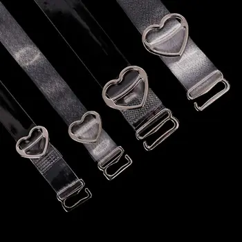 

Women Adjustable Invisible Clear Bra Shoulder Strap Belt Heart Shape Buckle 1cm JUN28