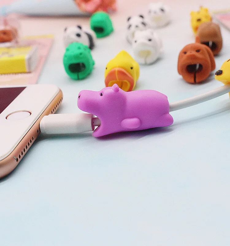 

Panda Cartoon Cats Shark Cable Protector Data Line Cord Protector Protective Cable Winder Cover For iPhone USB Charging Cable