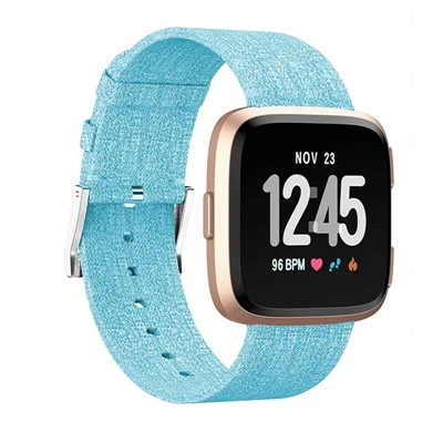 Прочный холст нейлоновый ремешок для Fitbit Versa, ремешок сменный ремешок для Fitbit Versa Lite умный браслет ремень - Цвет: sky blue