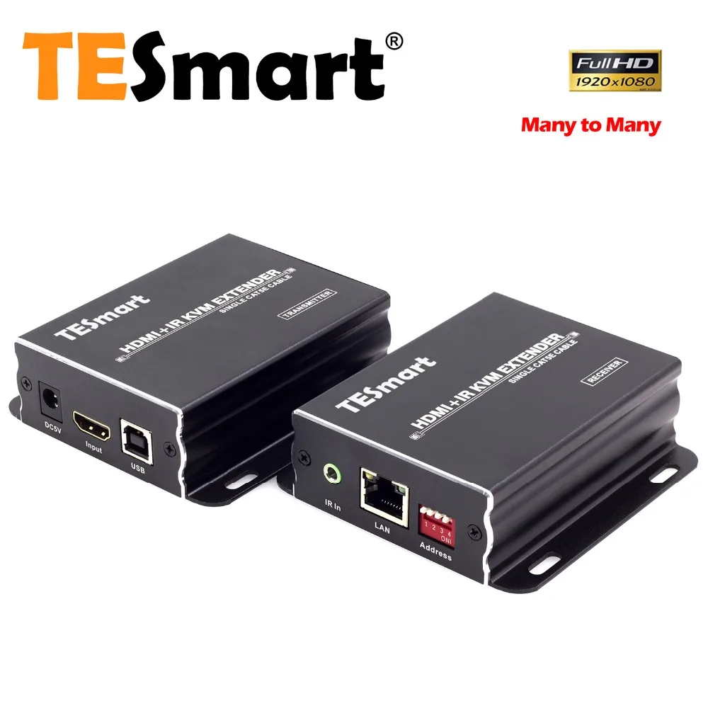 TESmart IP сетевой KVM удлинитель высокого качества 120 м USB HDMI IR KVM удлинитель CAT5e/6 TCP/IP(1 удлинитель TX+ 1 удлинитель RX