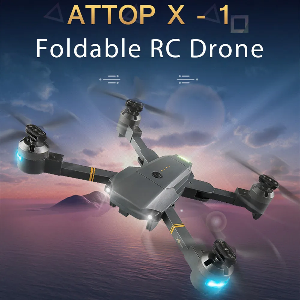 

ATTOP XT - 1 Mini Foldable RC Drone WiFi FPV Camera Drone Altitude Hold Headless Mode 360-Degree Flip Video Drone Quadrupter