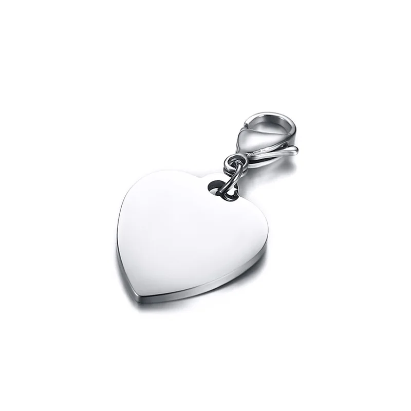 

Anniversary Gift Free Custom Engraving Silver Love Heart Keychain in Stainless Steel