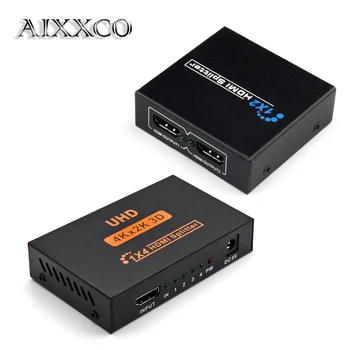 AIXXCO HDCP HDMI Splitter Full HD 1080p Video HDMI Switch Switcher 1X2 1X4 Split 1 in 2 Out Amplifier Display For HDTV DVD PS3