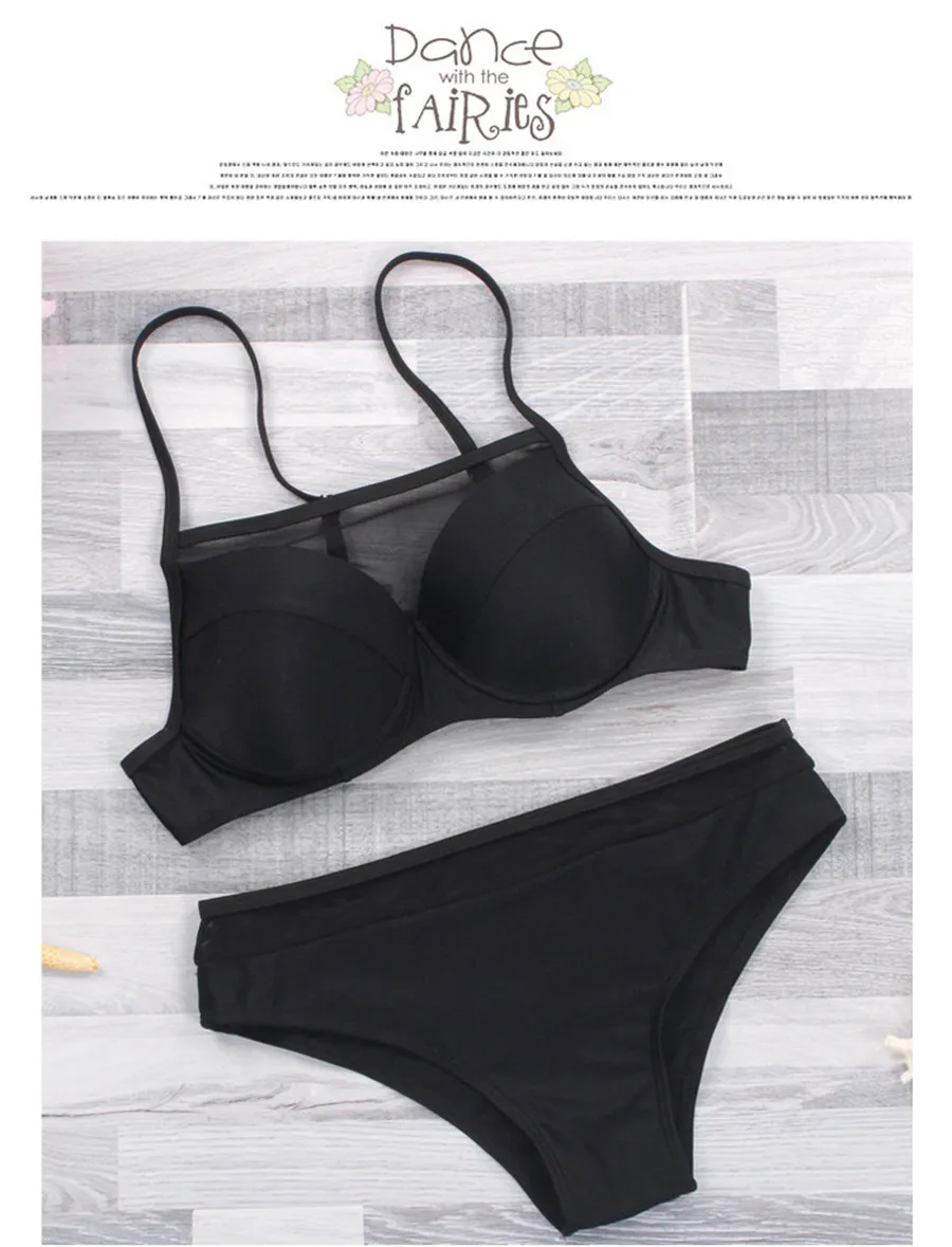 black mesh bikini set