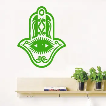 

Yoga Club Sticker Eye Decal Fatima Hand Hamsa Hinduism Buddha Posters Yug Vinyl Wall Decals Parede Decor