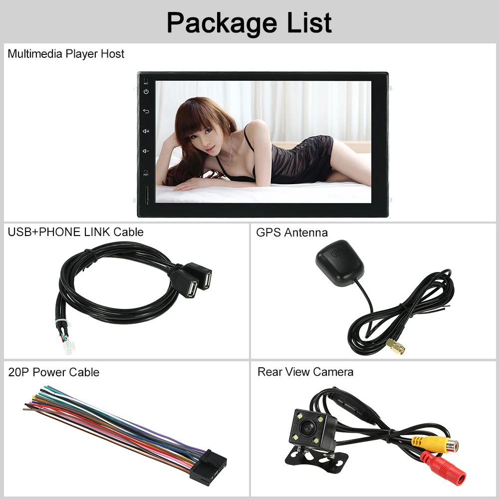 Excellent Android 5.0 1GB RAM 1024*600 Car GPS 2Din Radio Universal Car Stereo Player with Rearview Camera Car Styling Car Accessories 4